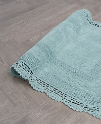 Laura Ashley Crochet Reversible Cotton Bath Rug