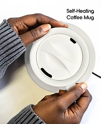 Tzumi Puree Warming Coffee Mug, 12 oz. Stainless Steel Coffee Mug with Mug Warmer Coaster and Lid