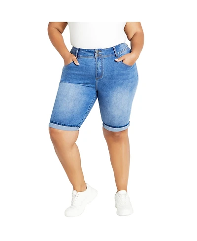 City Chic Plus Size Killer Pins Short
