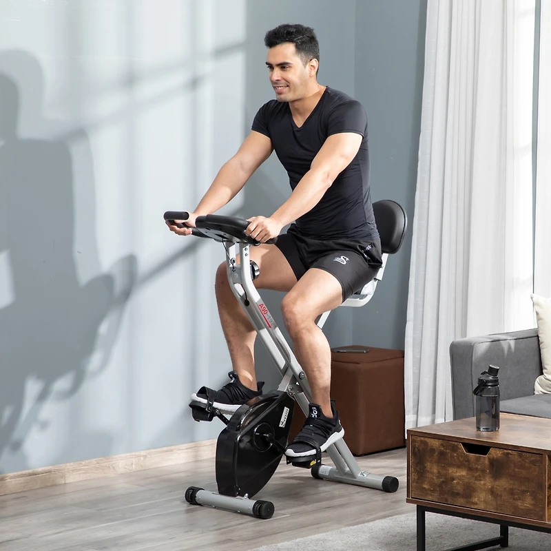 Soozier Foldable Upright Training X-Bike with Magnetic Resisce