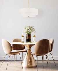 Dainolite 9" Glass, Metal Everly 4 Light Tier Pendant with Shade