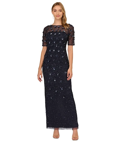 Adrianna Papell Embellished Floral Sheath Dress