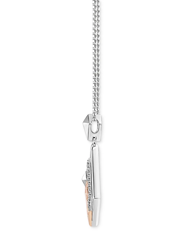 Star Wars Wonder Fine Jewelry Diamond Ahsoka 18" Pendant Necklace (1/10 ct. t.w.) in Sterling Silver & Rose Gold-Plate