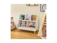 5-Cube Kids Bookshelf and Toy Organizer with Anti-Tipping Kits for Safe Efficient Storage