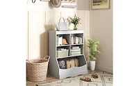 3-Tier Children's Multi-Functional Bookcase Toy Storage Bin Floor Cabinet