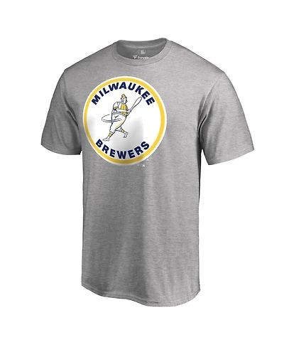 Men's Fanatics Ash Milwaukee Brewers Cooperstown Collection Forbes T-shirt