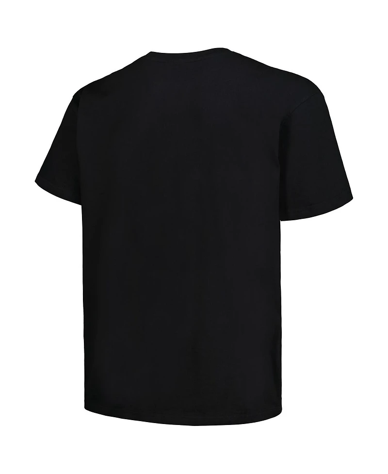 Men's Mitchell & Ness Black Distressed Phoenix Suns Big and Tall Hardwood Classics Vintage-Like Logo T-shirt