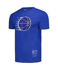 Men's and Women's Mitchell & Ness Blue Orlando Magic Hardwood Classics Mvp Throwback Logo T-shirt