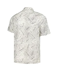 Men's Margaritaville Cream Cincinnati Bengals Sand Washed Monstera Print Party Button-Up Shirt