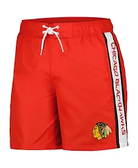 Men's G-iii Sports by Carl Banks Red Chicago Blackhawks Streamline Volley Swim Trunks