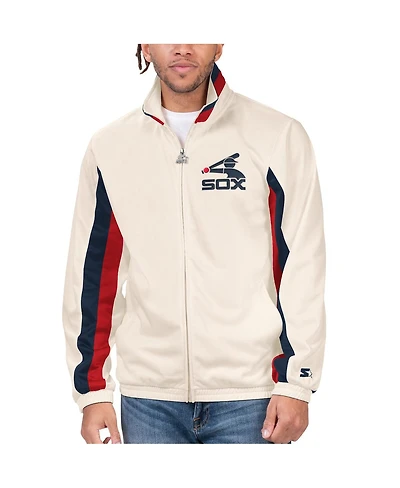 Men's Starter Cream Chicago White Sox Rebound Cooperstown Collection Full-Zip Track Jacket