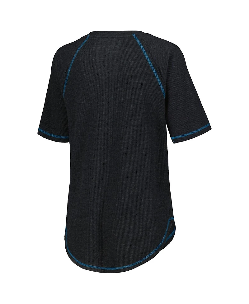 Women's G-iii 4Her by Carl Banks Black Distressed Ross Chastain Ball Chase Tri-Blend Thermal Raglan Top