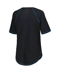 Women's G-iii 4Her by Carl Banks Black Distressed Ross Chastain Ball Chase Tri-Blend Thermal Raglan Top