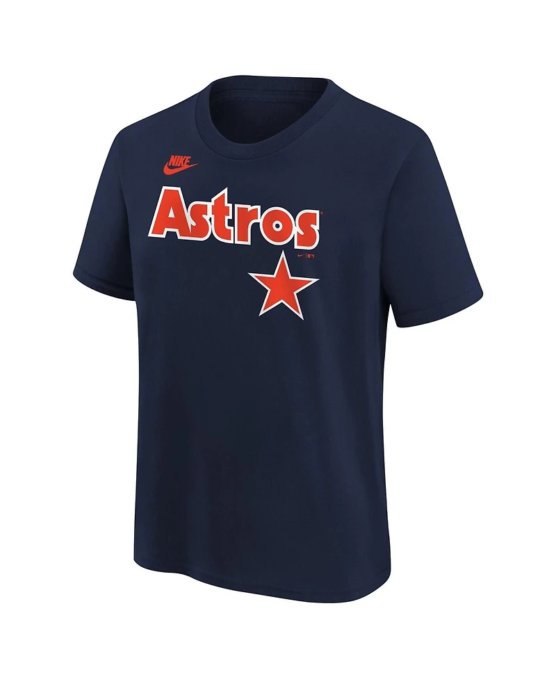 Big Boys Nike Craig Biggio Navy Distressed Houston Astros Cooperstown Collection Name and Number T-shirt