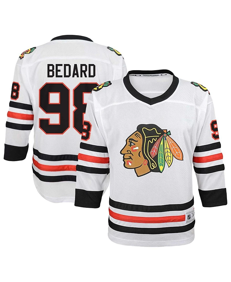 Big Boys Connor Bedard White Chicago Blackhawks Away Replica Jersey Player