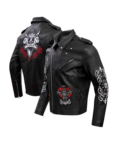 Men's Freeze Max Black Looney Tunes Dispicable Biker Full-Zip Jacket