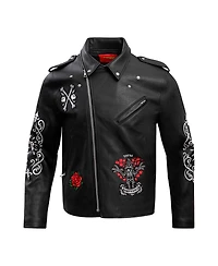 Men's Freeze Max Black Looney Tunes Dispicable Biker Full-Zip Jacket