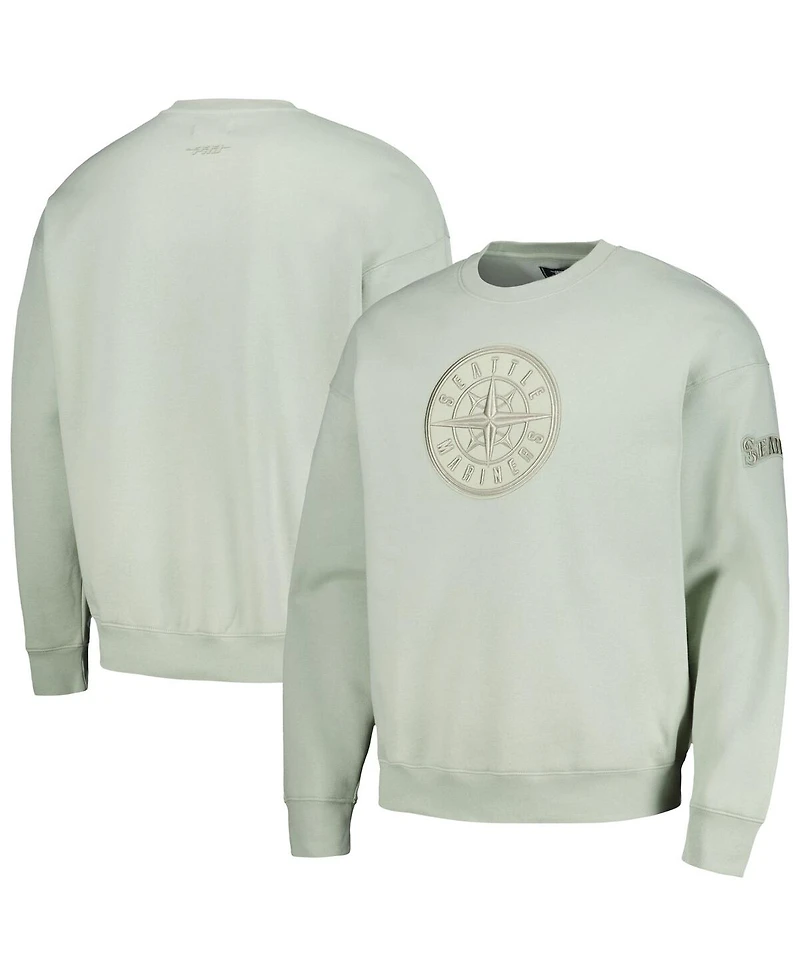 Men's Pro Standard Green Seattle Mariners Neutral Drop Shoulder Pullover Sweatshirt