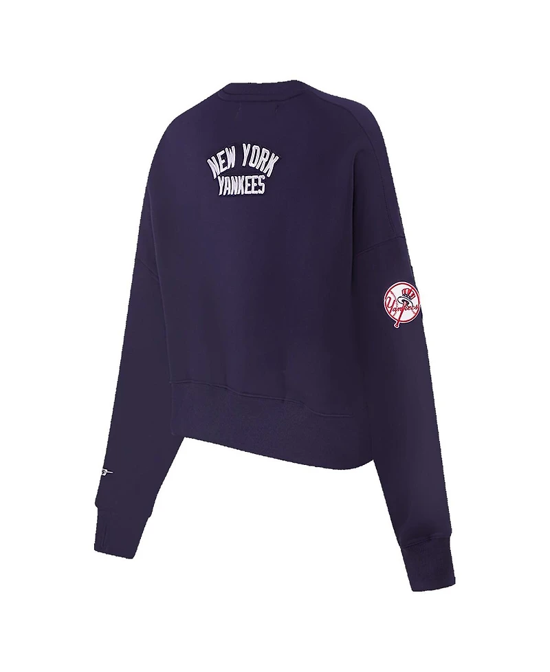 Women's Pro Standard Navy New York Yankees Painted Sky Pullover Sweatshirt