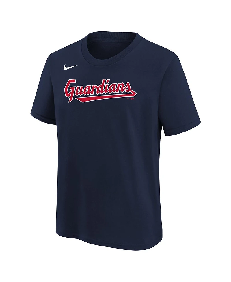 Big Boys Nike Jose Ramirez Navy Cleveland Guardians Home Player Name and Number T-shirt