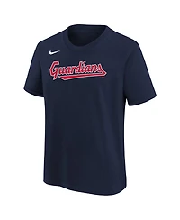 Big Boys Nike Jose Ramirez Navy Cleveland Guardians Home Player Name and Number T-shirt