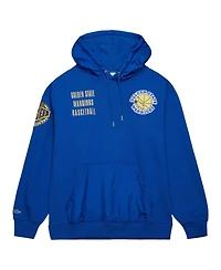 Men's Mitchell & Ness Royal Distressed Golden State Warriors Team Og 2.0 Vintage-Like Logo Fleece Pullover Hoodie