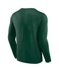 Men's Fanatics Hunter Green Milwaukee Bucks Baseline Long Sleeve T-shirt