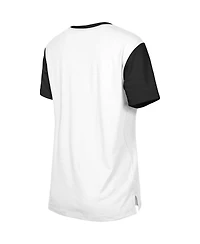 Women's New Era White, Black Pittsburgh Steelers Third Down Colorblock T-shirt