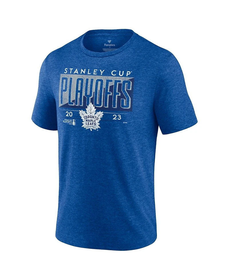 Men's Fanatics Heather Royal Toronto Maple Leafs 2023 Stanley Cup Playoffs Tri-Blend T-shirt