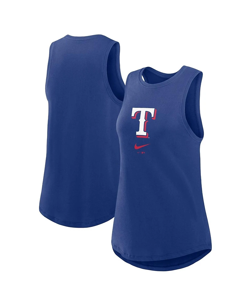Women's Nike Royal Texas Rangers Legacy Icon High Neck Fashion Tank Top