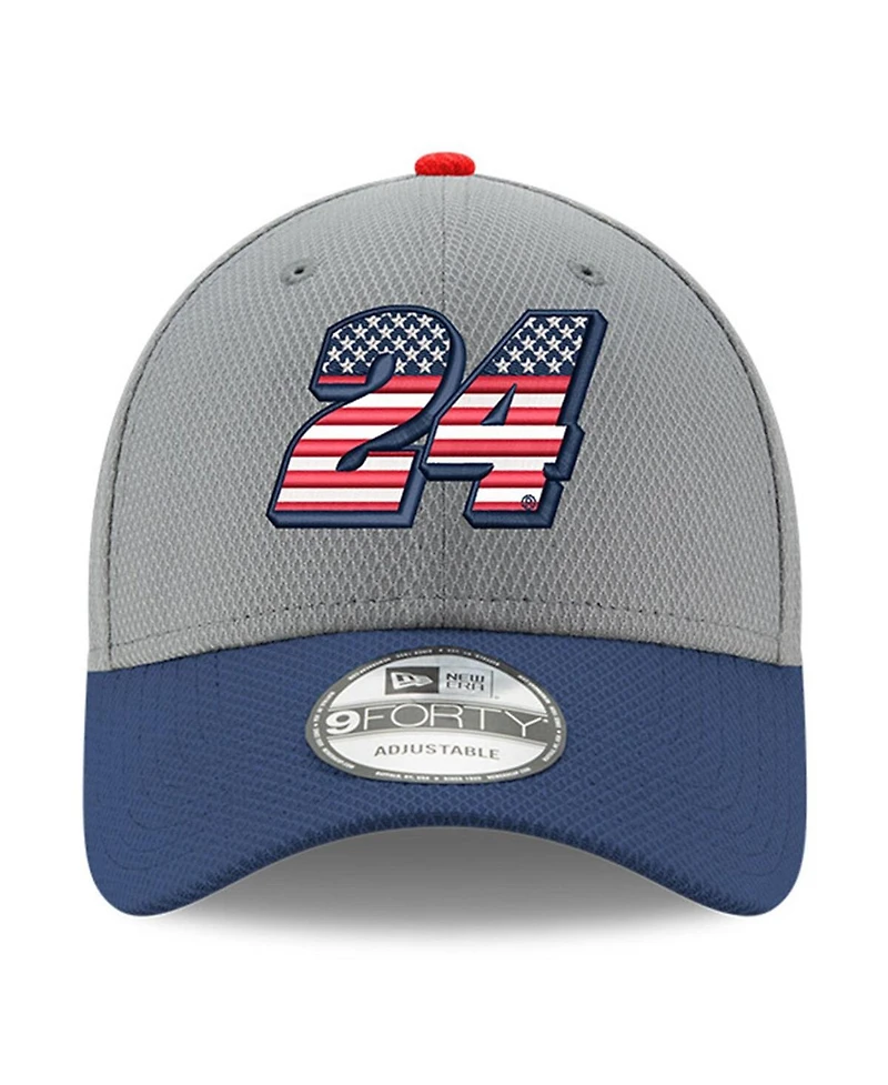 Men's New Era Gray, Navy William Byron Salute 9FORTY Adjustable Hat