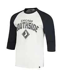 Men's '47 Brand Cream Chicago White Distressed Sox City Connect Crescent Franklin Raglan Three-Quarter Sleeve T-shirt