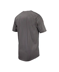 Men's Nike Steel Usc Trojans Pinstripe Replica Full-Button Baseball Jersey