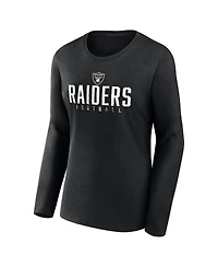 Women's Fanatics Black Las Vegas Raiders Plus Foiled Play Long Sleeve T-shirt