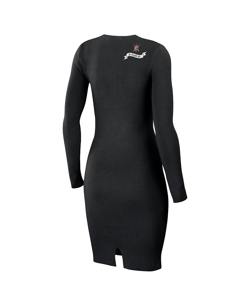 Women's Wear by Erin Andrews Black Vegas Golden Knights Lace-Up Dress