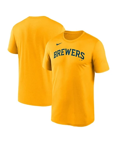 Men's Nike Gold Milwaukee Brewers New Legend Wordmark T-shirt