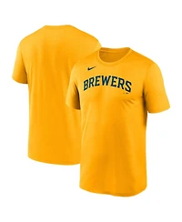Men's Nike Gold Milwaukee Brewers New Legend Wordmark T-shirt