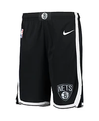 Big Boys and Girls Nike Black Brooklyn Nets 2020/21 Swingman Performance Shorts - Icon Edition