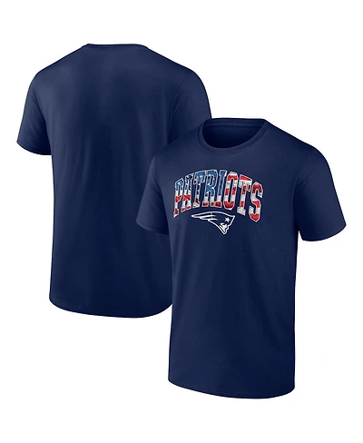 Men's Fanatics Navy New England Patriots Banner Wave Logo T-shirt