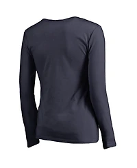 Women's Fanatics Navy Boston Red Sox Team Lockup Slim Fit Long Sleeve V-Neck T-shirt