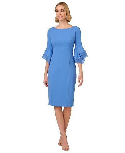 Adrianna Papell Women's Tiered-Cuff 3/4-Sleeve Sheath Dress