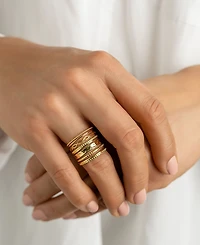 Adornia 14K Gold-Plated Multi-Band Ring