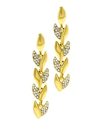 Adornia 14K Gold-Plated Crystal Leaf Earrings
