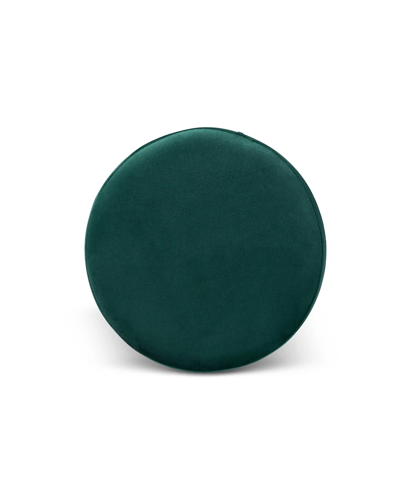 Baxton Studio Chaela Contemporary Glam and Luxe Velvet Fabric Upholstered and Finished Metal Ottoman