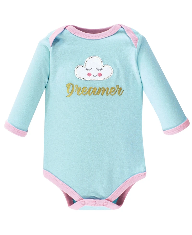 Luvable Friends Baby Girls Everyday Cotton All-In-One Garment with Long Arms