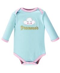 Luvable Friends Baby Girls Everyday Cotton All-In-One Garment with Long Arms
