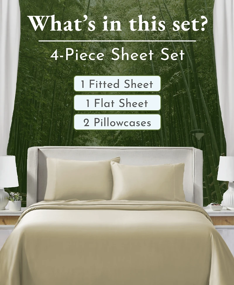 King 4 Piece Rayon from Bamboo Deep Pocket Sheet Set