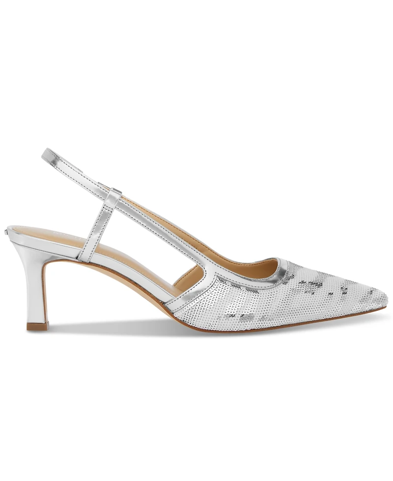 Michael Michael Kors Women's Alora Pointed Toe Mid Heel Slingback Pumps