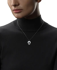 Star Wars Wonder Fine Jewelry London Blue Topaz (1/5 ct. t.w.) & Diamond Accent Enamel Ahsoka Star Wars 18" Pendant Necklace in Sterling Silver