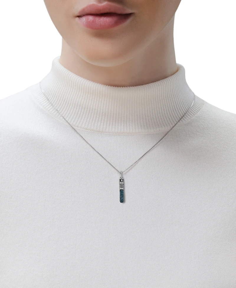Star Wars Wonder Fine Jewelry London Blue Topaz (1 ct. t.w.) & Diamond (1/20 ct. t.w.) Obi-Wan Kenobi Lightsaber 18" Pendant Necklace in Sterling Silv